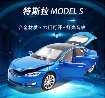 2020 Нов 1:32 моделиране на второто поколение на Tesla Model s акустооптический сплав модел автомобил детска играчка кола