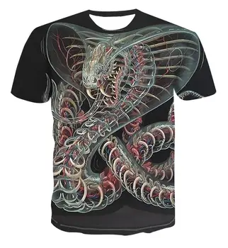 2020 продава ново популярно изкуство Python мъжка тениска лично творчество 3D печат тениска с къс ръкав ежедневни топ s-6xl