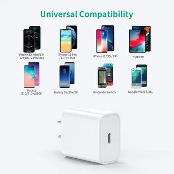 20w 18w Pd C Usb зарядно за Iphone 12 Pro Max 11 Xr Xs Fast Charger Type C Qc 3.0 On Xiaomi Quick Charging Mobile Phone Charger
