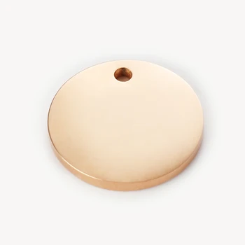 30 бр. / лот 15 мм празен кръг гравируемый Шарм-висока полирана етикет от неръждаема стомана, кръгли висулки за гравиране на лого или думи -G1516