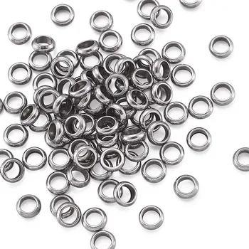 304 пръстени от неръждаема стомана мъниста подложки за направата на бижута, гривни, бижута и аксесоари на топчета 4 мм / 5 мм / 6 мм / 7 мм / 8 мм F70