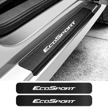 4шт вратата на колата перваза на прозореца етикети за Ford Ecosport автомобил от въглеродни влакна против драскотини протектор стикер тампон плоча автомобили тунинг аксесоари