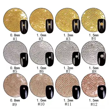 50 г/торба 3D прибл. 0.8/1/1.2/1.5 мм злато и сребро и злато rose Nail Art мини метални мъниста бижута малки топки