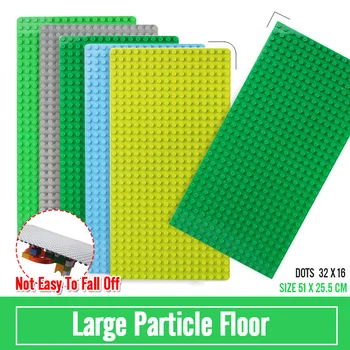 512 Duploes Big Bricks САМ Compatible Green Board Base Plate 32*16 точки 51*25,5 см Baseplate Big Size Building Blocks Fllor Toys