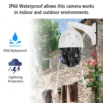 5MP 30X увеличение AI auto проследяване безжичен PTZ скорост на IP-камера, WIFI открит водоустойчива IR 80 м ВИДЕОНАБЛЮДЕНИЕ ONVIF камерата е с двупосочна аудио