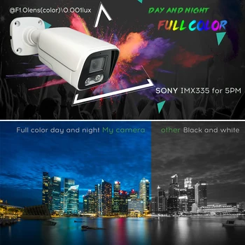 5MP Starlight POE IP камера цветен SONY IMX335 Metal Bullet IP66 lwmltc Security Surveillance network seetong P2P