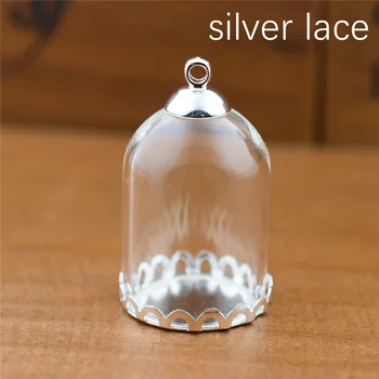 5set 25*18 mm куха тръба, стъклена банка с инсталирането на основата мъниста делото набор от стъклени флакони висулка стъклена бутилка бижута изводи