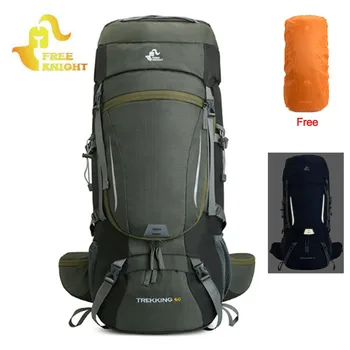 60L открит голяма раница с водоустойчив капак къмпинг пътна чанта туризъм раница раници спортна чанта катерене пакет X117A