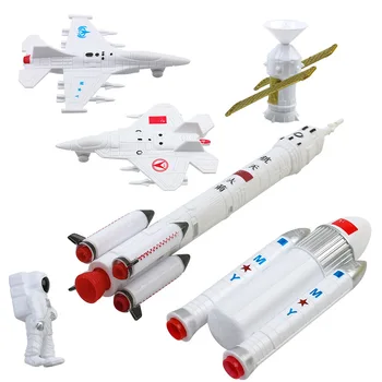 7Set космическа интелигентност ракета, пилотиран космически полет симулация космонавт сателит, модел играчки боец ранното образование