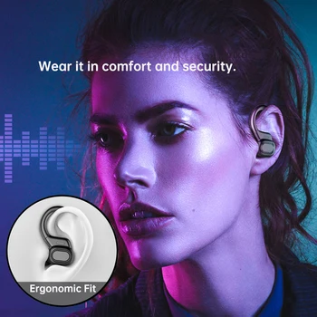Arikasen Bluetooth слушалки TWS Bluetooth 5.0 true wireless слушалки с ухо LED кабел за зареждане калъф микрофон спортни слушалки