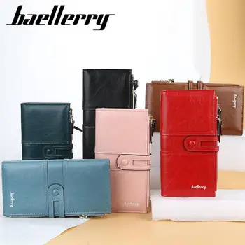 Baellerry Women Портфейла Long Version Large Capacity Buckle Zipper Female Clutch fashion multi Card Wallet портфейл