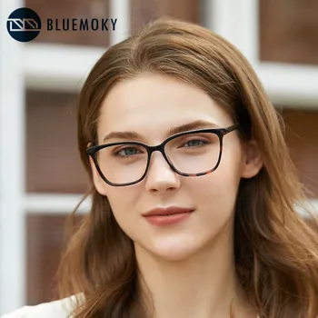 BLUEMOKY правоъгълни очила за четене за мъже жени анти-синя светлина за заключване на компютърни игри оптични очила очила за далекогледство