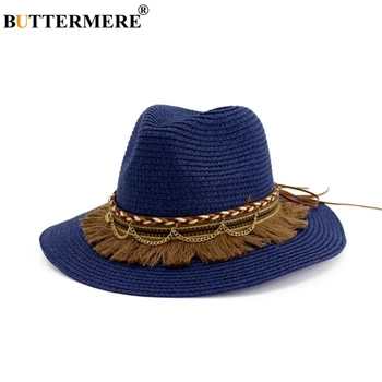 BUTTERMERE Black Sun Hat пискюл Cap жени плаж сламена шапка реколта дамска шапка за лятото 2021 нов Ariival женски сламени шапки