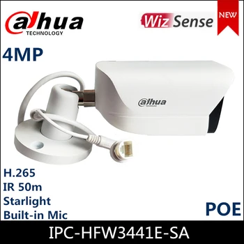 Dahua 4MP WizSense IP Камера IPC-HFW3441E-SA H. 265 Starlight вграден микрофон макс. IR разстояние: 50 м камера за видеонаблюдение