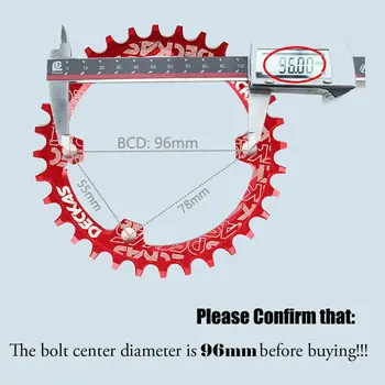 DECKAS 96BCD-S Chainring МТБ тесен широк шатуны 32T / 34T / 36T / 38T велосипед веригата сорт колелото на един пътен мотор верига пръстен Колоездене части