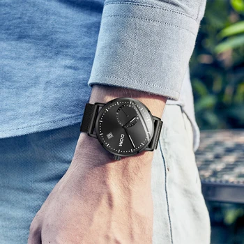 DOM модни часовници мъжки водоустойчив тънък, мрежест каишка минималистичен часовник мъжки Кварцов спортни часовници Relogio Masculino M-302