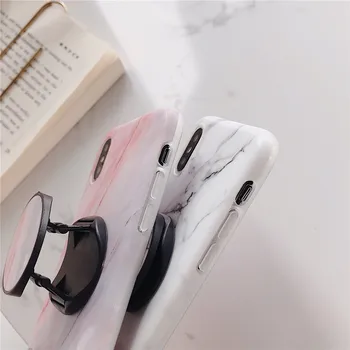 FeelMe Marble Flexible Stand Holder Case For IPhone12 PRO MAX 11 XS-XS Max X 8 7 6S Plus Soft ДЗП-Phone Cover Marble Series Case