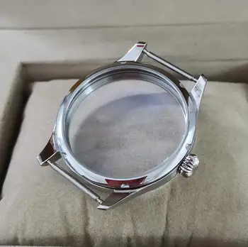 GEERVO не логото 40 мм малък пилот корпус от неръждаема стомана часовник минерално стъкло или сапфир тиква форма на короната