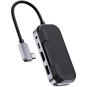 Hagibis C USB Хъб Type C to HDMI-съвместим PD зареждане 3.5 мм аудио жак, SD/Micro Card Reader, USB 3.0 за iPad Pro Air 2019 2020