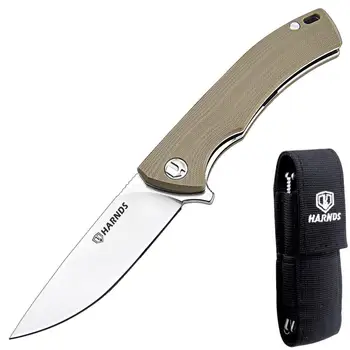 HARNDS CK9168 сгъваем нож, ловен нож джоба Survival G10 дръжка AUS-8 неръждаема 59HRC за работа туризъм и приключения на открито, къмпинг