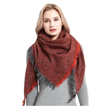 JIAYAN женски шал луксозен баба кърпа Шал Desigual за Есен-Зима триъгълник шал печат, топъл мъжки шал