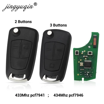 Jingyuqin 2/3 на бутона flip дистанционно сгъваеми ключа на автомобила на капака ключодържател калъф Shell стайлинг калъф за Opel Vauxhall Corsa, Astra, Vectra Signum