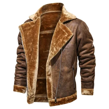 KB 2020 Нова висококачествена яке за мъже градинска ветровка палто мъжки кожени облекла дебело яке руното мъжки ежедневни яке ПУ