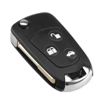 KEYYOU 3 бутона за дистанционно сгъваем ключ флип калъф необрязан празен за Ford Focus, Mondeo Безплатна доставка