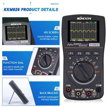 KKmoon kkm828 High Definition Intelligent Graphical Digital Oscilloscope Multimeter честотна лента 1 Mhz Честота 2,5 МСиТ С 