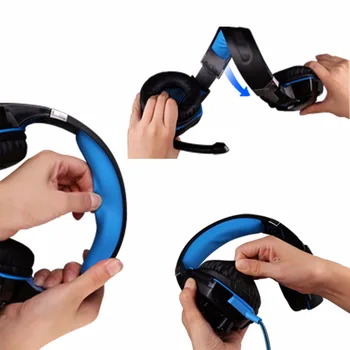 KOTION всяка детска слушалки слот за слушалки дълбок бас стерео слушалки с led подсветка микрофон микрофон за КОМПЮТЪР, лаптоп PS4 Xbox