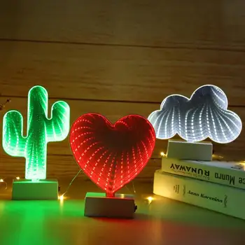LED Love Mirror Светлини Wedding Holiday Party Garden Decor Lamp Valentine ' s Day Gift For Приятелка Wife Bedroom Night Light