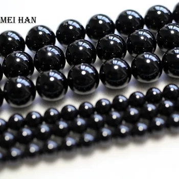 Meihan на Едро естествен 8+-0.3 мм (1 нишка) на черно шпинел гладки кръгли свободни камък мъниста за бижута desing
