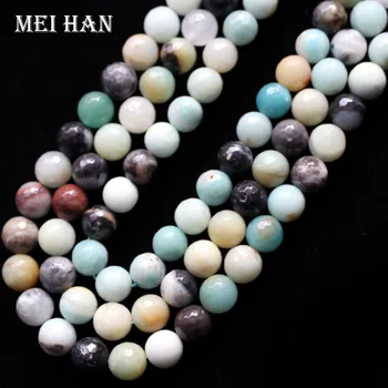 Meihan продажба на Едро на природни 6-12 мм amazonite фасетиран кръгли цветни мъниста камък за бижута дизайн направи си САМ гривна