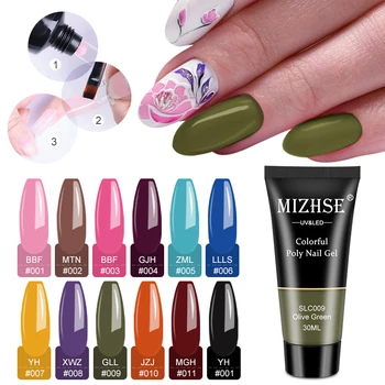 MIZHSE поли нокти gelIn Nail Gel Пръст Extension 24 цвят на 30 г Soak Off UV Camouflage Builder поли нокти gelHard гел лак за нокти