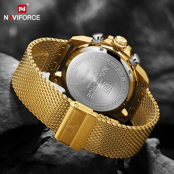 NAVIFORCE луксозни мъжки златни часовници военни цифров Спорт Кварцов ръчен часовник led светлинен водоустойчив часовник мъжки Relogio Masculino