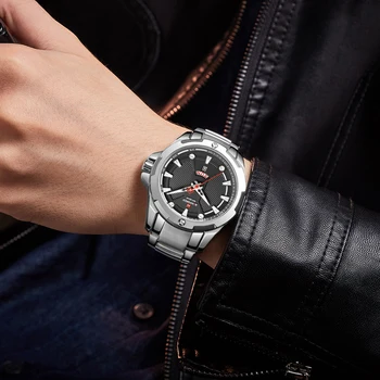 NAVIFORCE мъжки часовници най-добрата марка на луксозни мода сребро черен кварцов часовник от неръждаема стомана мъжки ръчен часовник Relogio Masculino