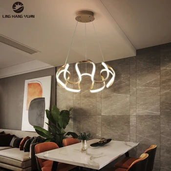 Nordic Led Pendant Light Home decoration модерна бяла и Златна подвесная лампа за спални хол трапезария кухня осветителни тела