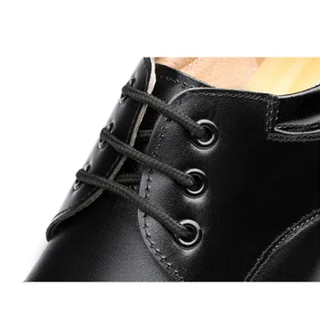 OUDINIAO Мъжки обувки големи размери ежедневни британската натурална коровья кожени Мъжки обувки Обувки армейского офицер класически обувки мъжки черни