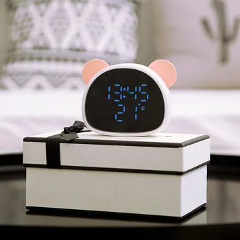 Panda alarm clock, многофункционални slr цифров часовник, аудио с гласово USB night light, акумулаторна нощни сънливи часове