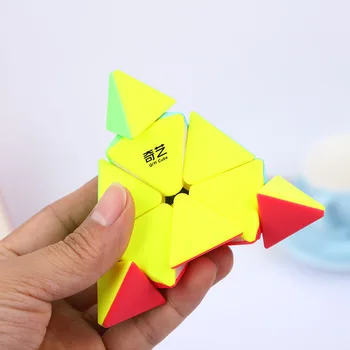 Qiyi 3*3*3 Qiming Pyramid Speed Magic Cube Професионални Пъзел Magic Cube Цветни Забавни Играчки За Деца