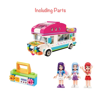 Qman 2020 приятели Принцеса серия puppy къмпинг фургон камион набор от фигури САМ образователни строителни блокчета играчка за момичета подаръци