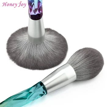 Rainbow Crystal Handle Powder Brush мека корона цветен акрил и UV гел маникюр Cleaner Отстраняване Четка на ноктите инструмент 1бр
