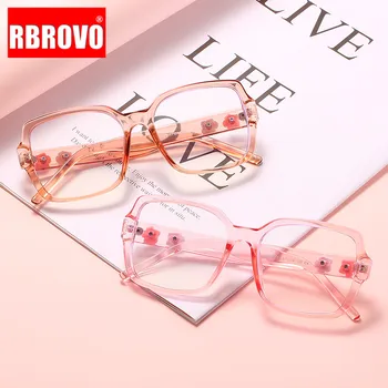 RBROVO квадрат ретро слънчеви очила рамка дете сладки очила очила, прозрачни дамски момчета / момичета слънчеви очила рамка оптични рамки