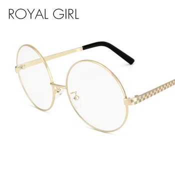 Royal момиче 2020 дамски слънчеви очила рамка стари ретро големи метални джанти прозрачни лещи кръгли класически очила очила ss340