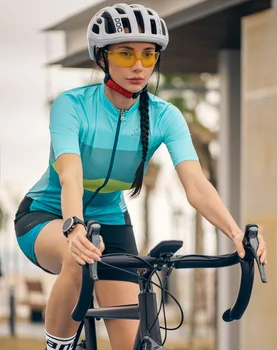 Santic женски високо качество колоездене Джърси женски колоездене облекло топ Pro racing team риза МТБ пътен под наем с къс ръкав облекло