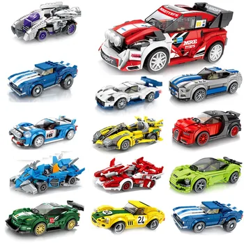 SEMBO блокове супер състезателна кола Модел строителни тухли известен автомобил забавни играчки за деца, рожден Ден момче подаръци забавни детски играчки