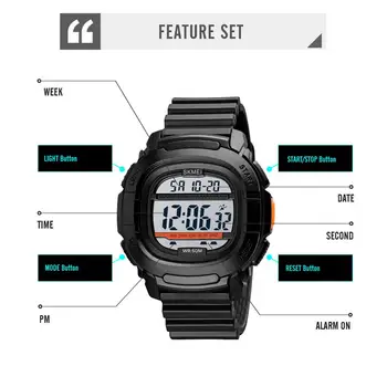 SKMEI LED Display Digital Military Sports Watches хронометър мъжки часовник за обратно отброяване мъжки електронни часовници Relogio Masculino 1657