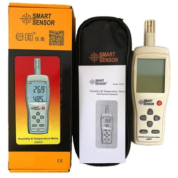 SmartSensor AS837 влажност измерване на температурата Дигитален влагомер влажност тестер температурен сензор сензор за влажност на въздуха -10~50C 5%~98%