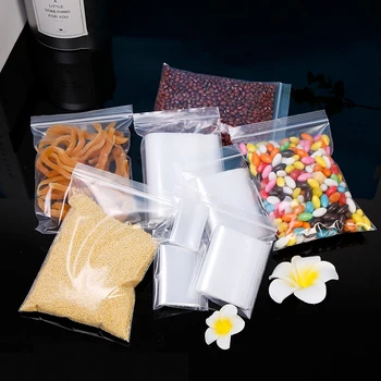 StoBag вземане 100pcs дебели прозрачни пластмасови торбички с Цип Lock бижута храна за опаковане на подаръци чанта за съхранение на еднократна употреба Поли Custom Print Лого