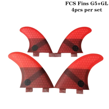 Surf Fins 2019 Нов FCS G5+GL получи всеки комплект 4 цвята мобилен скок логото на дъска за сърф FCS Quad fin комплекти